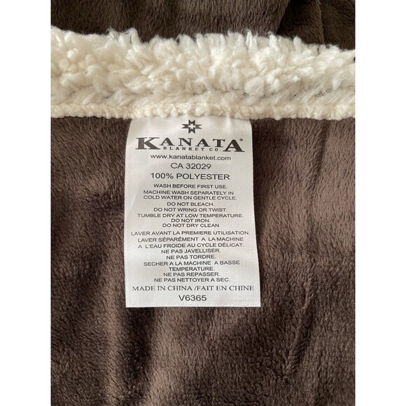Willowtree Sherpa Fleece Throw Blanket Brown Polyester Soft Cozy Kanata NWT - Picture 9 of 12